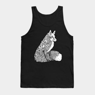 Fox Garden - Black Lineart Tank Top